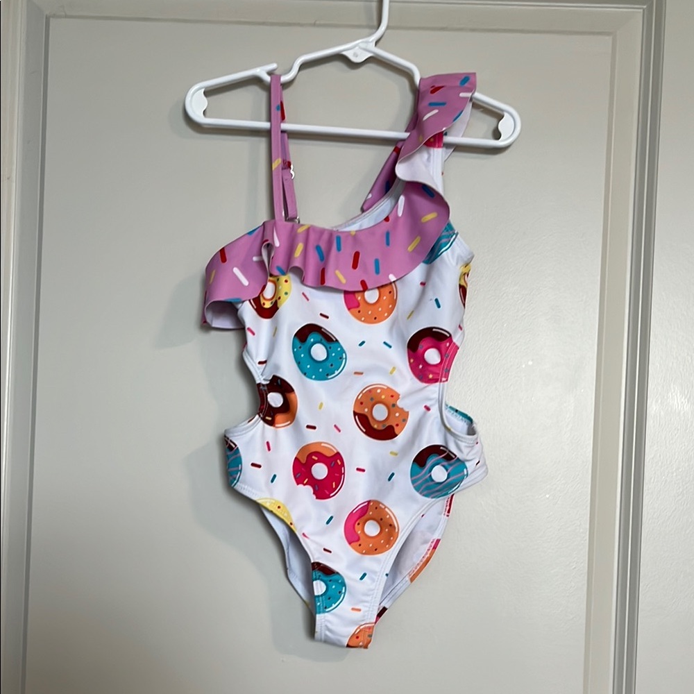 Must be bundled. Pink Donut Print Swimsuit